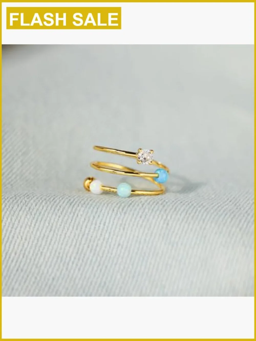 925 Sterling Silver Fidget Spinner Ring Adjustable Size 6-10 Stress Relief Opal